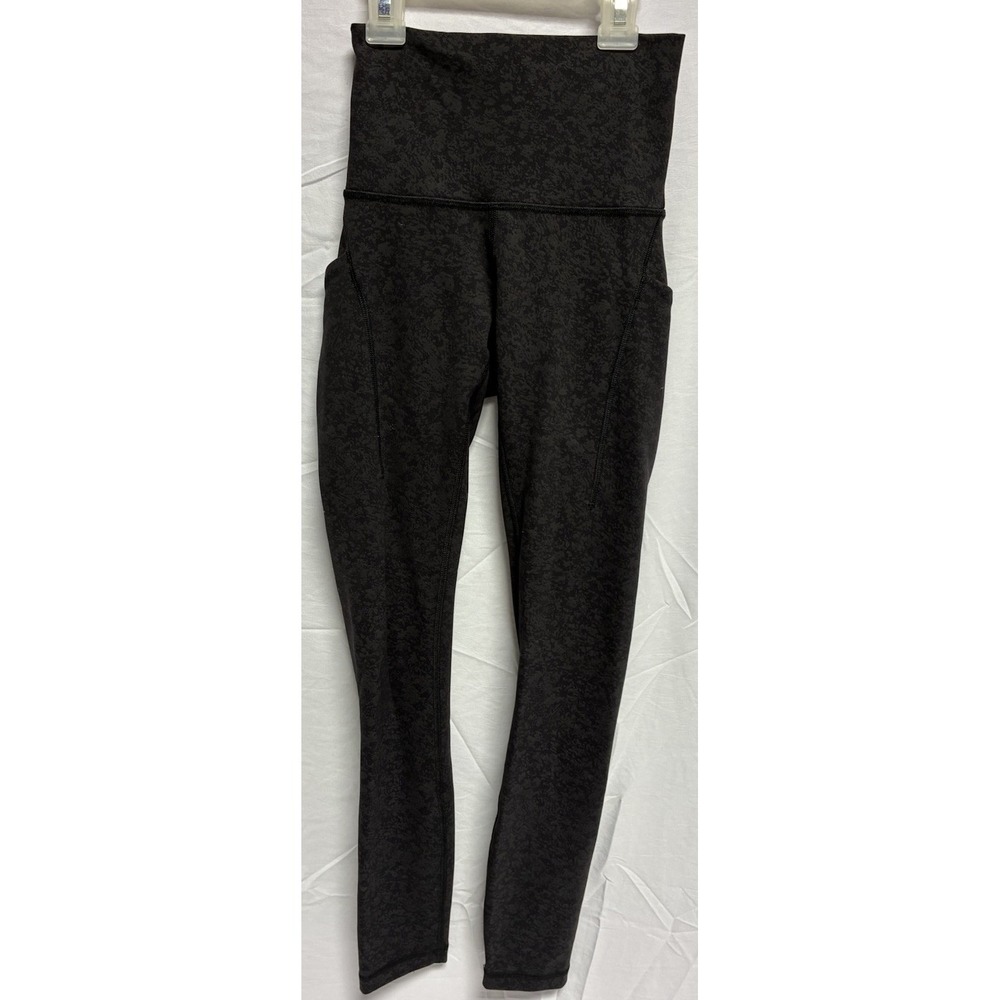 Lululemon Wunder Train High-Rise Tight Ankle Leggings -Pockets- Black/Gray Sz.0